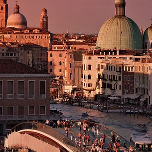 A rich and rosy sunset over Venezia