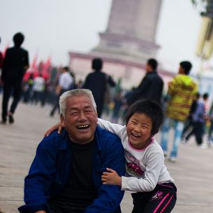 Boy and Grandfather at Tiananmen Square