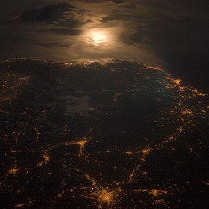City Lights, France-Italy Border (NASA, International Space Station Science, 04/28/10)