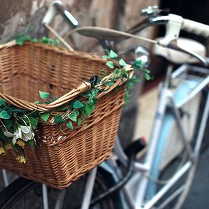 Decorated bike basket
