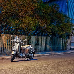 Lonely Scooter By The Street
