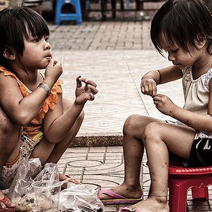Saigon. Eating shells can be a delicate matter