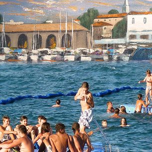 The Mediterranean painting of the old town Koper comes to life